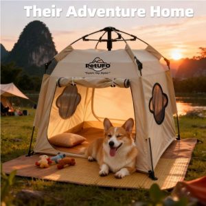 PETUFO Instant Pop Up Pet Tent for Indoor Outdoor Use,Waterproof Oxford cloth