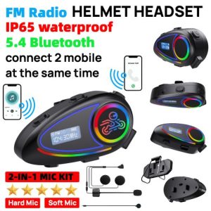 Bluetooth Headset Motorcycle Headset with Microphone IP65 Suitable for all helmets